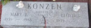 Lloyd Konzen & his wife Mary Smith were buried in St. Francis Xavier.